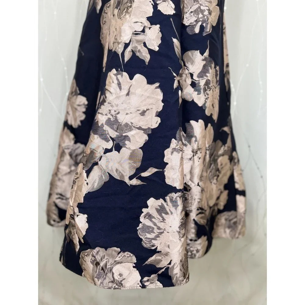 NWT Xscape Navy Floral Brocade Mermaid Gown $249 - Picture 8 of 16